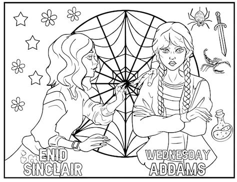 ausmalbilder wednesday addams|Wednesday Addams Coloring Pages (16 Printable。